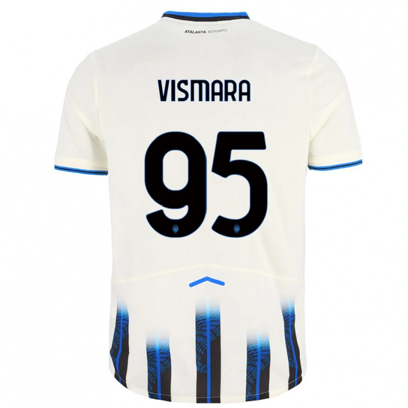 Danxen Hombre Camiseta Paolo Vismara #95 Blanco Azul 2ª Equipación 2025/26 La Camisa México