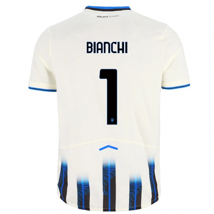 Danxen Hombre Camiseta Mattia Bianchi #1 Blanco Azul 2ª Equipación 2025/26 La Camisa México