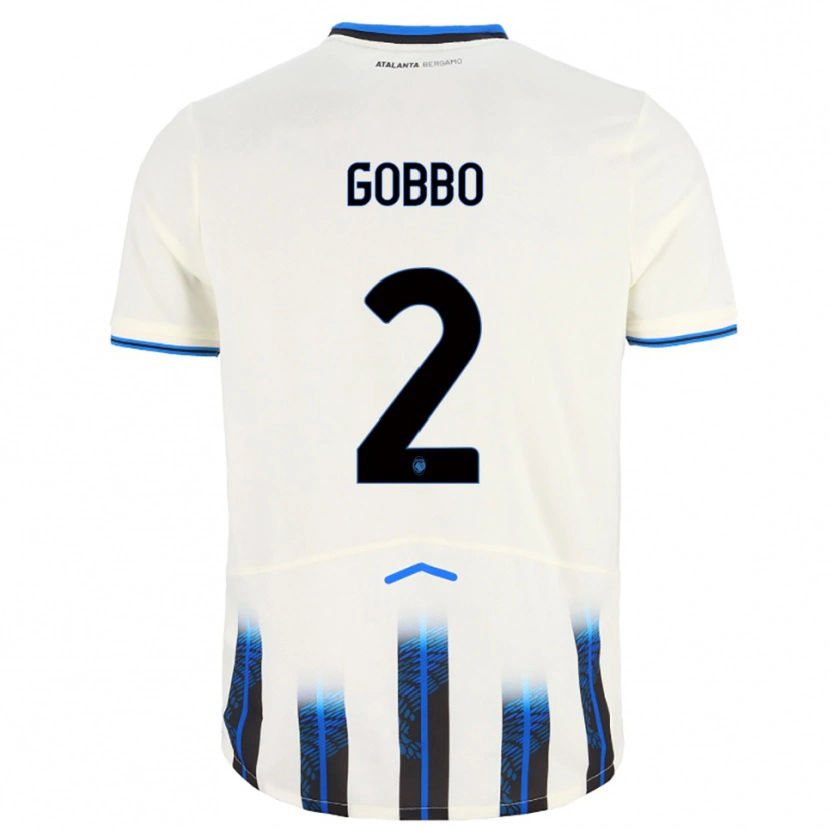 Danxen Hombre Camiseta Luca Gobbo #2 Blanco Azul 2ª Equipación 2025/26 La Camisa México