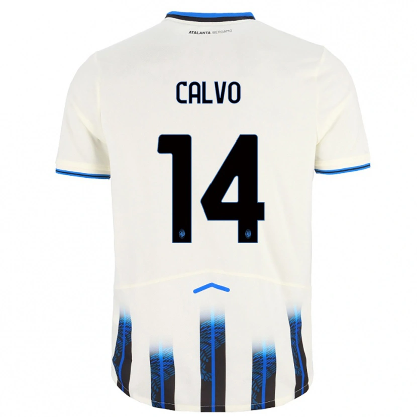 Danxen Hombre Camiseta Filippo Calvo #14 Blanco Azul 2ª Equipación 2025/26 La Camisa México