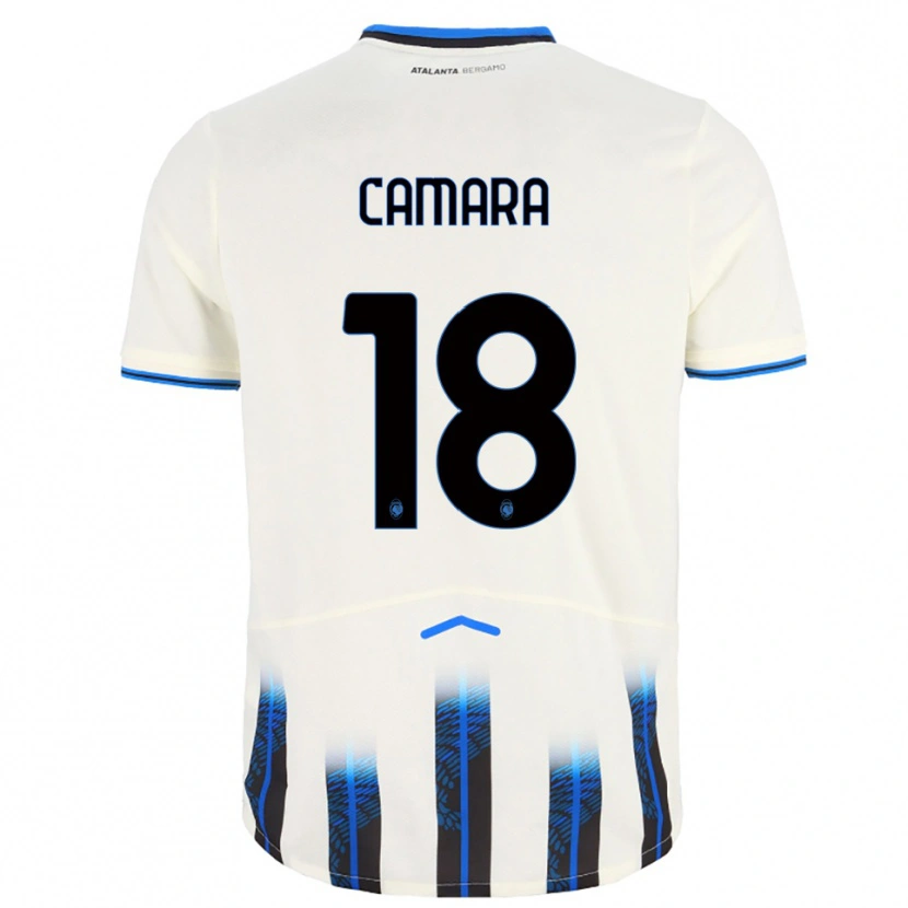Danxen Hombre Camiseta Ibrahima Camara #18 Blanco Azul 2ª Equipación 2025/26 La Camisa México