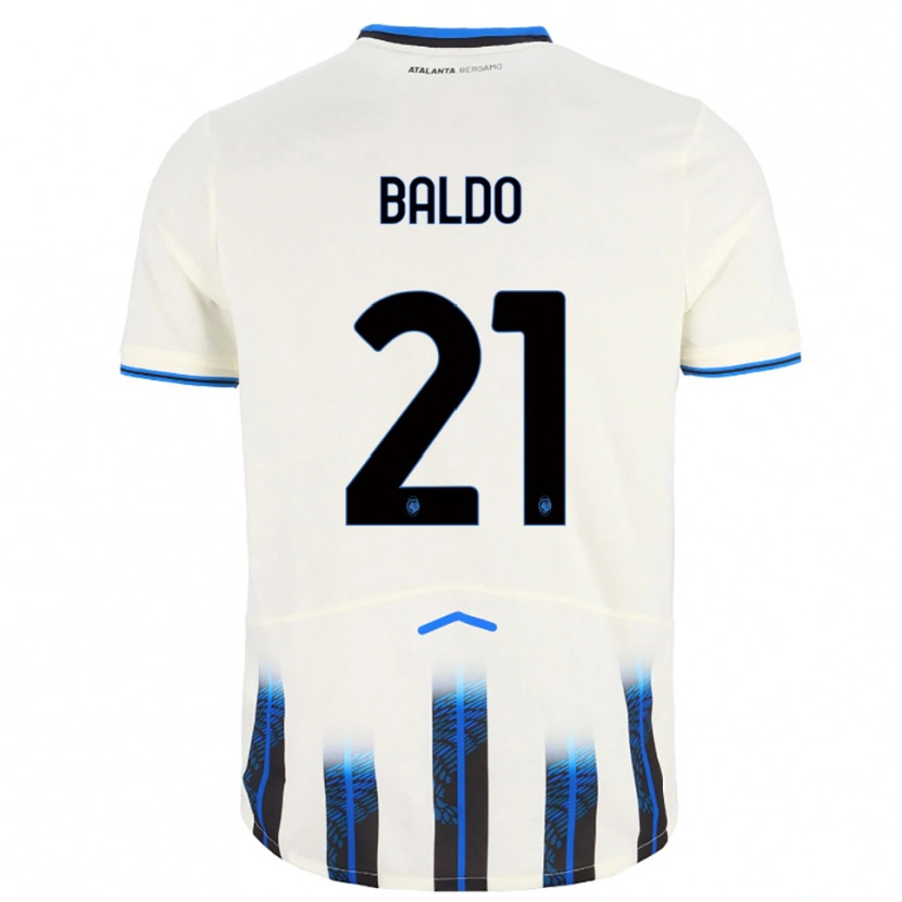 Danxen Hombre Camiseta Nicolò Baldo #21 Blanco Azul 2ª Equipación 2025/26 La Camisa México