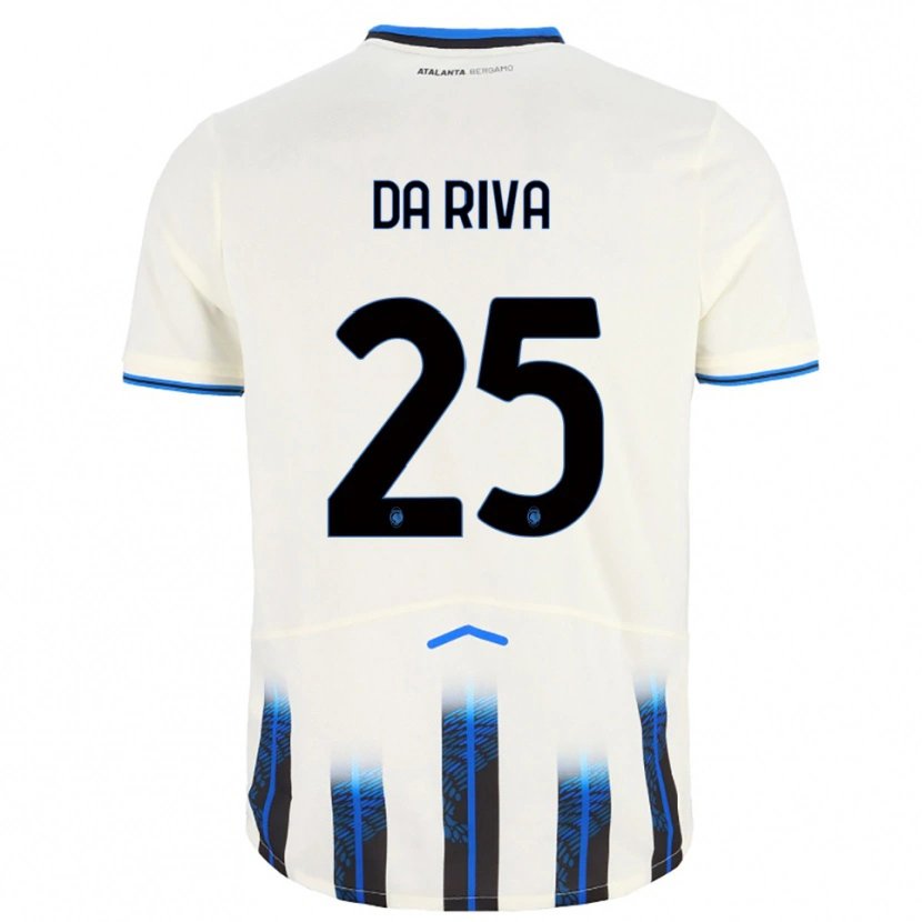 Danxen Hombre Camiseta Jacopo Da Riva #25 Blanco Azul 2ª Equipación 2025/26 La Camisa México