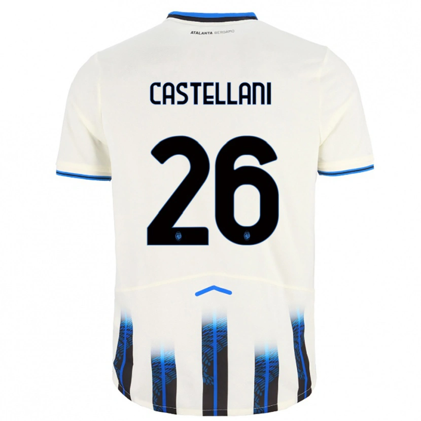 Danxen Hombre Camiseta Eleonora Castellani #26 Blanco Azul 2ª Equipación 2025/26 La Camisa México