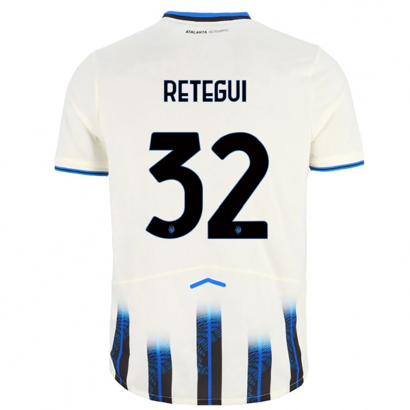 Danxen Hombre Camiseta Mateo Retegui #32 Blanco Azul 2ª Equipación 2025/26 La Camisa México