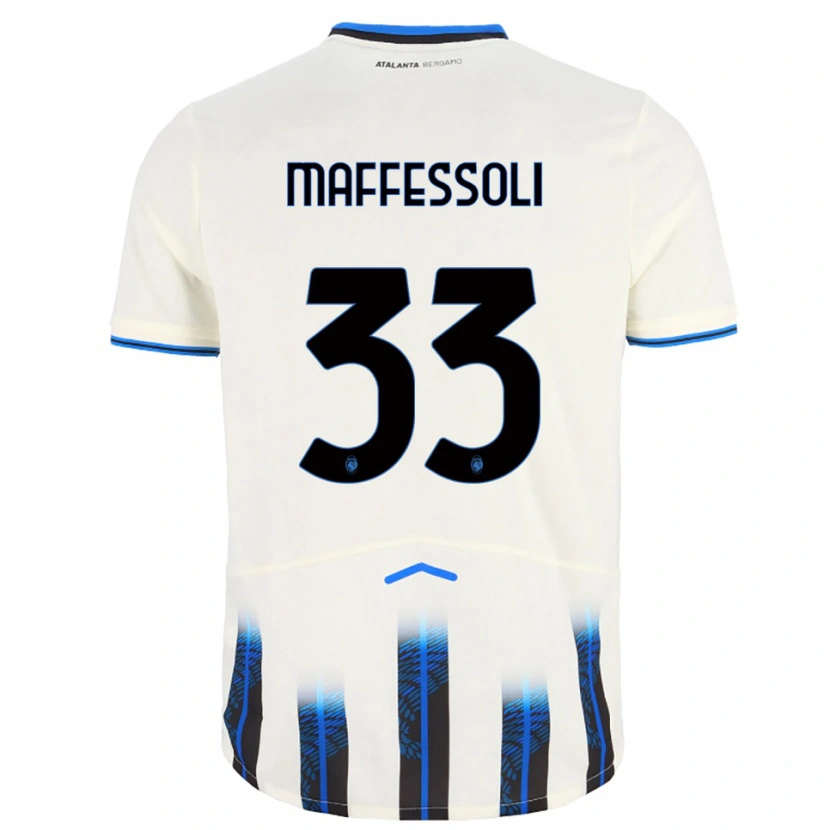 Danxen Hombre Camiseta Manuel Maffessoli #33 Blanco Azul 2ª Equipación 2025/26 La Camisa México