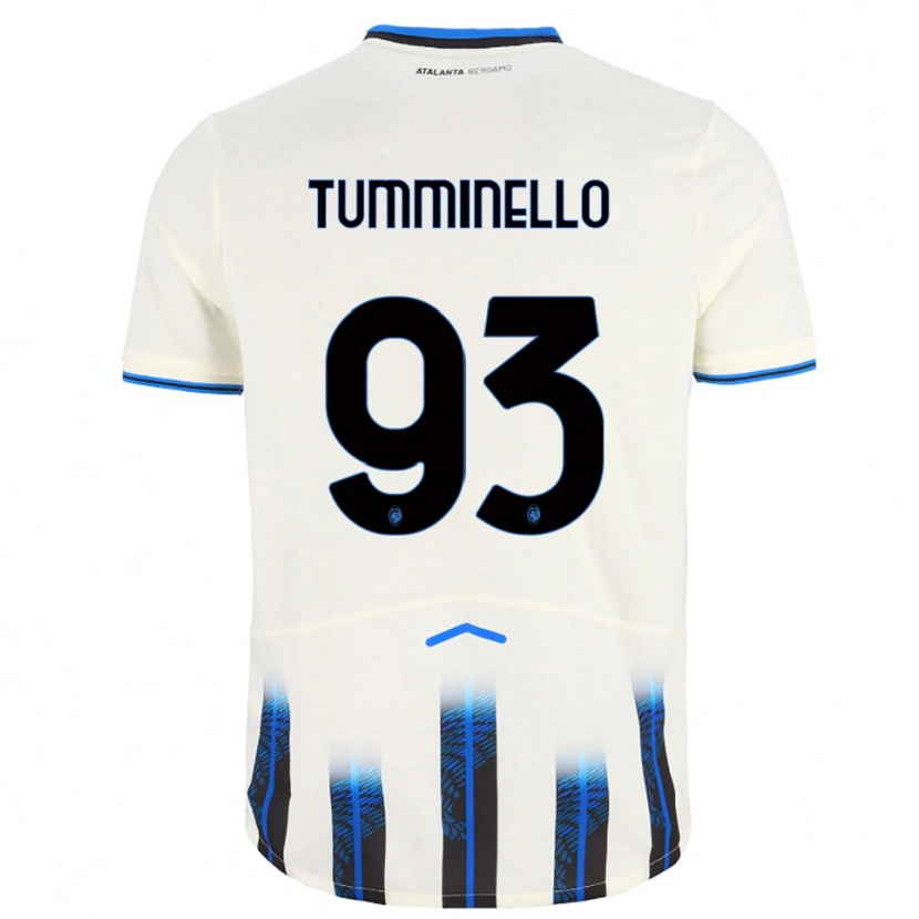 Danxen Hombre Camiseta Marco Tumminello #93 Blanco Azul 2ª Equipación 2025/26 La Camisa México