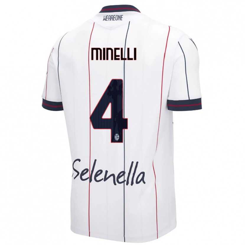 Danxen Hombre Camiseta Leo Minelli #4 Blanco Azul Real 2ª Equipación 2025/26 La Camisa México