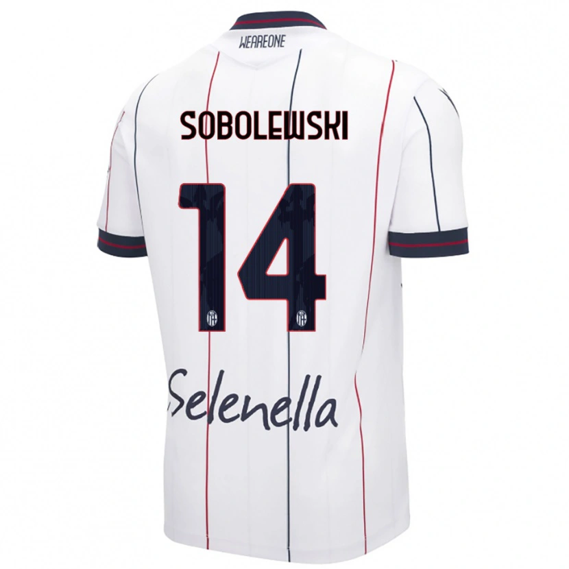 Danxen Hombre Camiseta Konrad Sobolewski #14 Blanco Azul Real 2ª Equipación 2025/26 La Camisa México