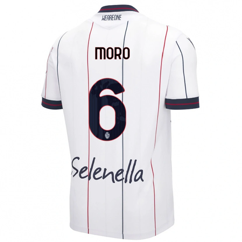 Danxen Hombre Camiseta Nikola Moro #6 Blanco Azul Real 2ª Equipación 2025/26 La Camisa México