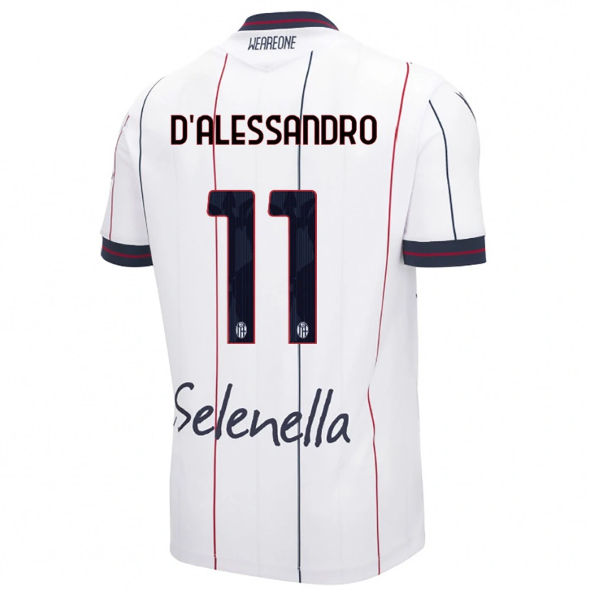 Danxen Hombre Camiseta Giuliano D'alessandro #11 Blanco Azul Real 2ª Equipación 2025/26 La Camisa México