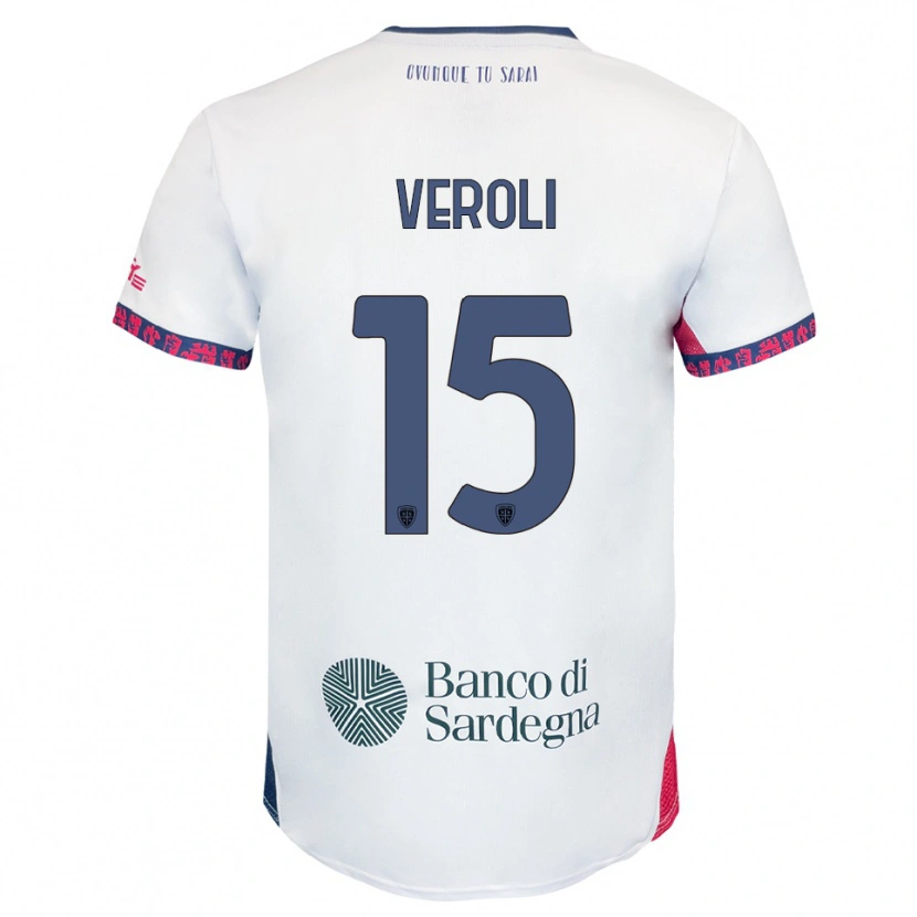 Danxen Hombre Camiseta Davide Veroli #15 Blanco Marino Rojo 2ª Equipación 2025/26 La Camisa México