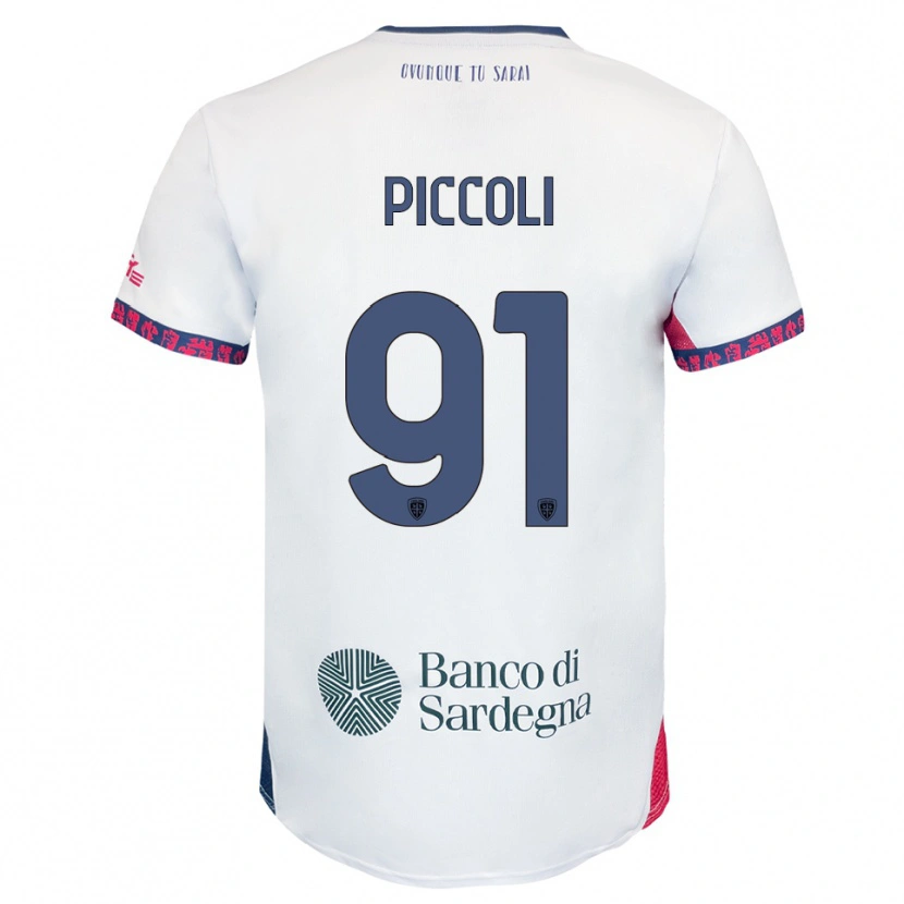 Danxen Hombre Camiseta Roberto Piccoli #91 Blanco Marino Rojo 2ª Equipación 2025/26 La Camisa México