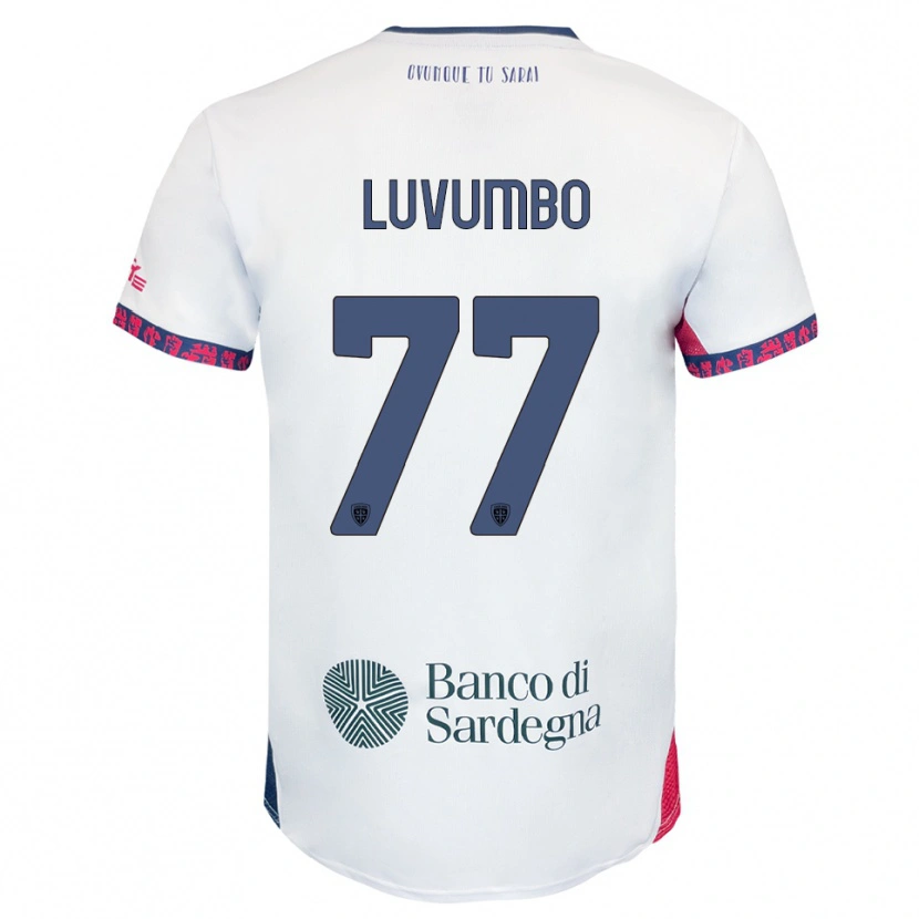 Danxen Hombre Camiseta Zito Luvumbo #77 Blanco Marino Rojo 2ª Equipación 2025/26 La Camisa México