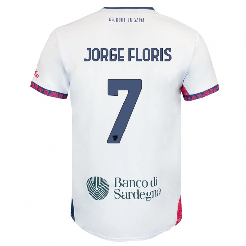 Danxen Hombre Camiseta Nicolò Jorge Floris #7 Blanco Marino Rojo 2ª Equipación 2025/26 La Camisa México
