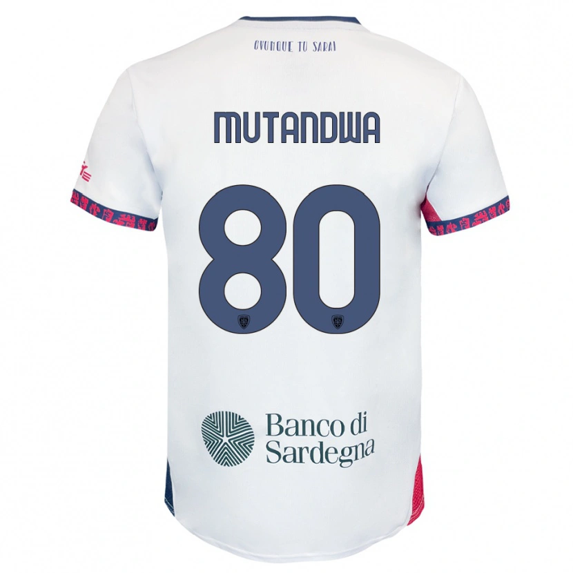 Danxen Hombre Camiseta Kingstone Mutandwa #80 Blanco Marino Rojo 2ª Equipación 2025/26 La Camisa México