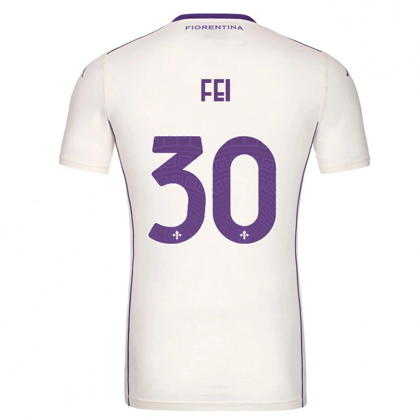 Danxen Hombre Camiseta Gianmaria Fei #30 Blanco Púrpura Rojo 2ª Equipación 2025/26 La Camisa México