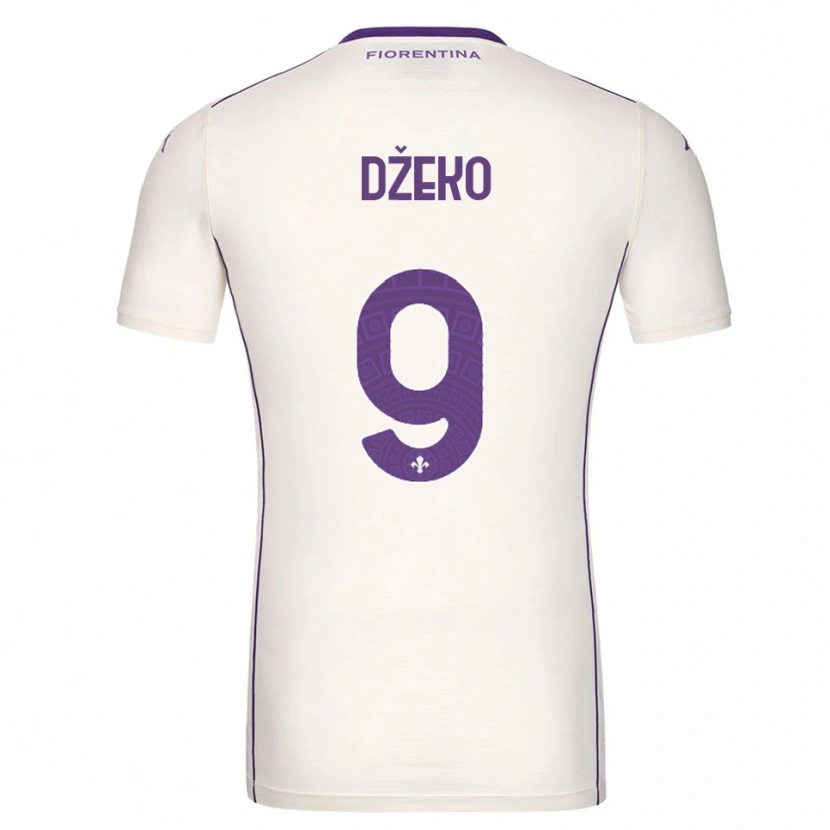 Danxen Hombre Camiseta Edin Džeko #9 Blanco Púrpura Rojo 2ª Equipación 2025/26 La Camisa México