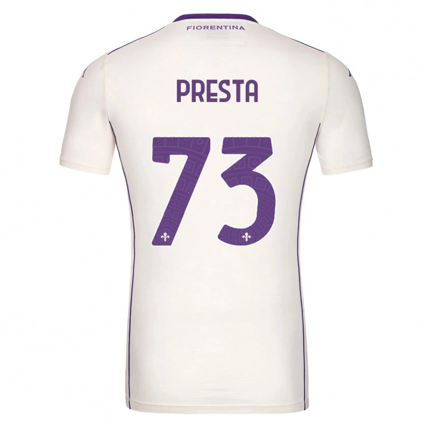 Danxen Hombre Camiseta Francesco Presta #73 Blanco Púrpura Rojo 2ª Equipación 2025/26 La Camisa México