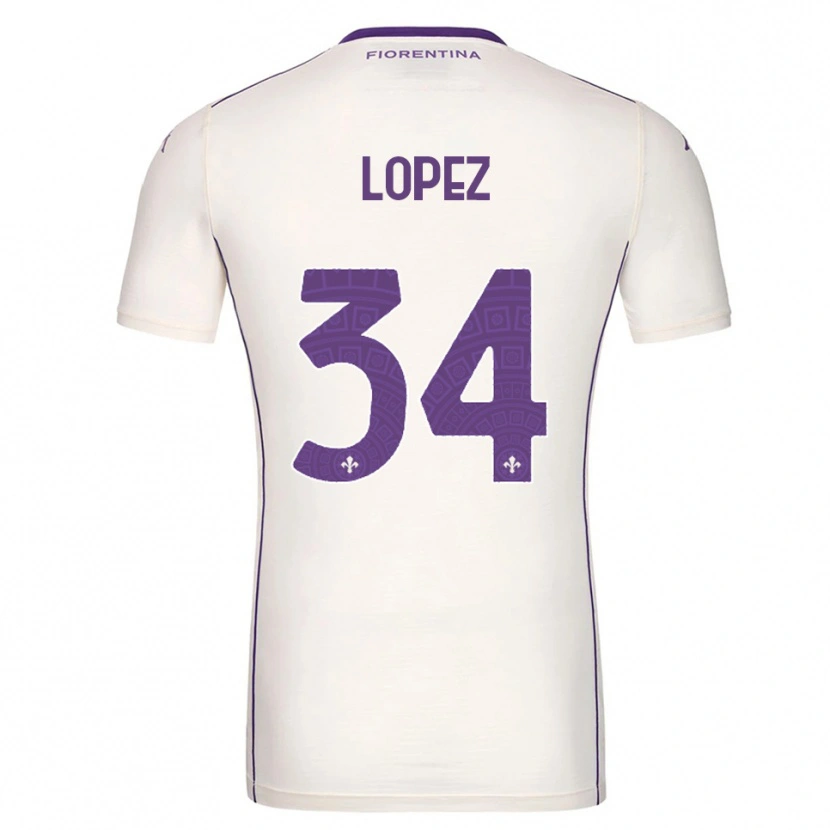 Danxen Hombre Camiseta Lucas López #34 Blanco Púrpura Rojo 2ª Equipación 2025/26 La Camisa México