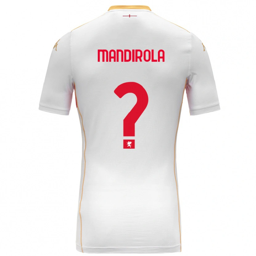 Danxen Hombre Camiseta Gabriele Mandirola #0 Blanco Rojo 2ª Equipación 2025/26 La Camisa México