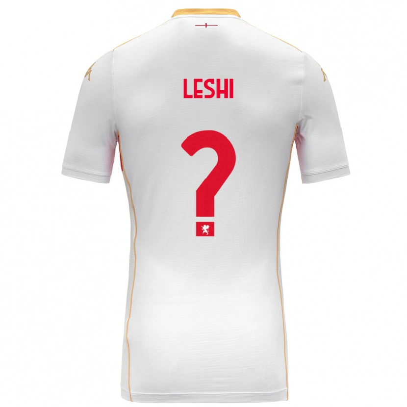 Danxen Hombre Camiseta Arber Leshi #0 Blanco Rojo 2ª Equipación 2025/26 La Camisa México