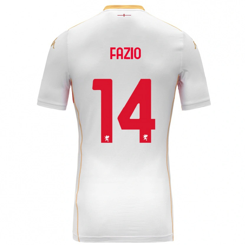 Danxen Hombre Camiseta Tommaso Fazio #14 Blanco Rojo 2ª Equipación 2025/26 La Camisa México