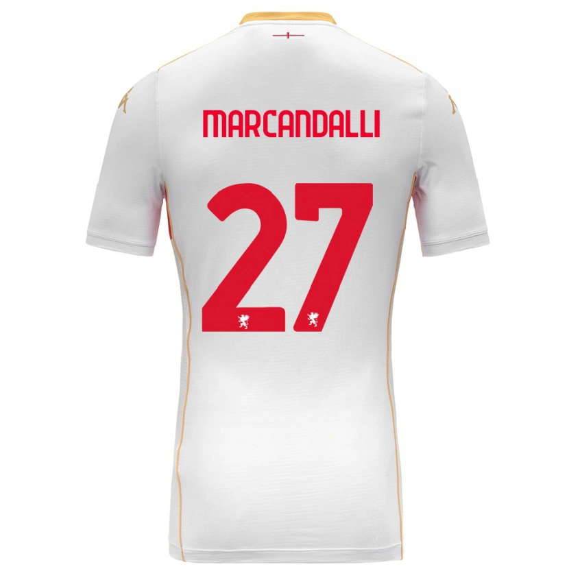 Danxen Hombre Camiseta Alessandro Marcandalli #27 Blanco Rojo 2ª Equipación 2025/26 La Camisa México