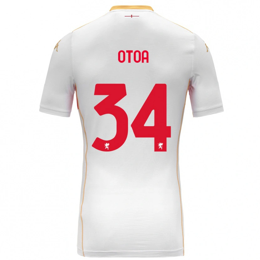 Danxen Hombre Camiseta Sebastian Otoa #34 Blanco Rojo 2ª Equipación 2025/26 La Camisa México