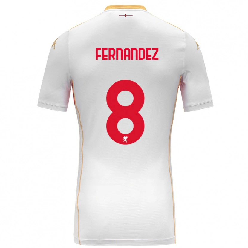 Danxen Hombre Camiseta Maria Fernandez #8 Blanco Rojo 2ª Equipación 2025/26 La Camisa México