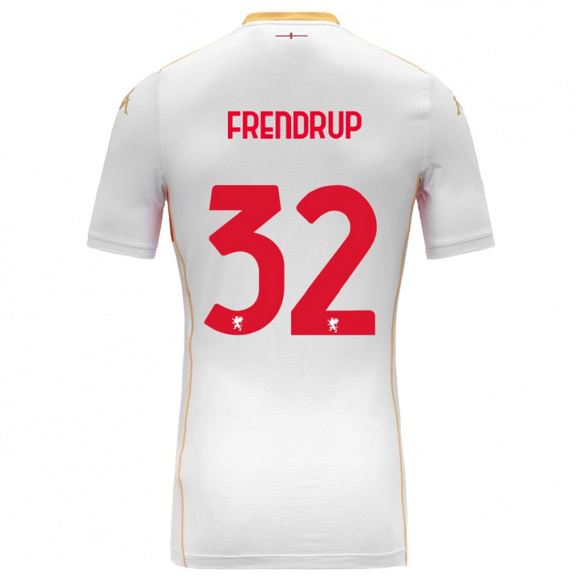 Danxen Hombre Camiseta Morten Frendrup #32 Blanco Rojo 2ª Equipación 2025/26 La Camisa México