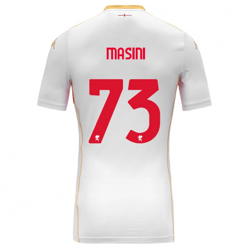 Danxen Hombre Camiseta Patrizio Masini #73 Blanco Rojo 2ª Equipación 2025/26 La Camisa México