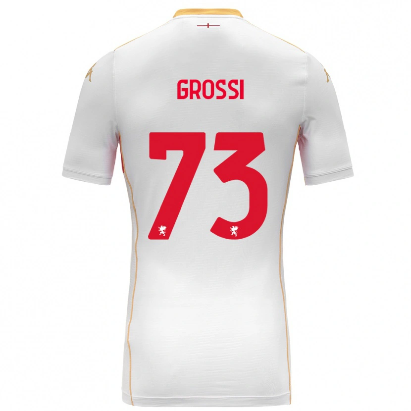 Danxen Hombre Camiseta Jacopo Grossi #73 Blanco Rojo 2ª Equipación 2025/26 La Camisa México