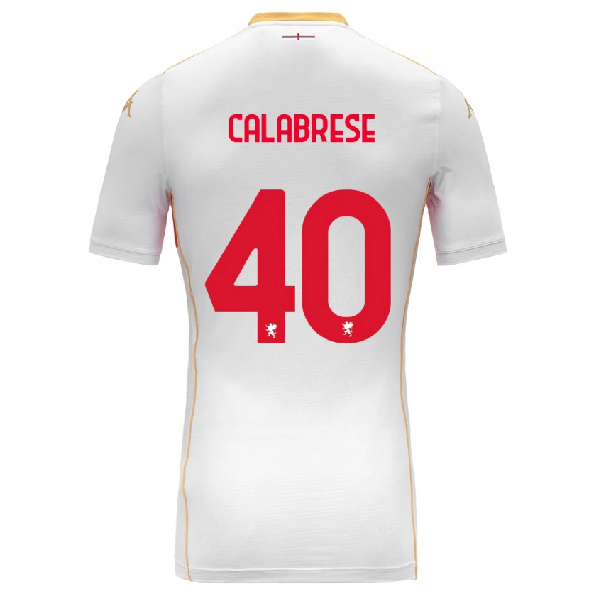 Danxen Hombre Camiseta Filippo Calabrese #40 Blanco Rojo 2ª Equipación 2025/26 La Camisa México