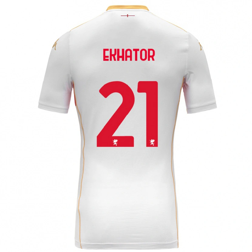 Danxen Hombre Camiseta Jeff Ekhator #21 Blanco Rojo 2ª Equipación 2025/26 La Camisa México