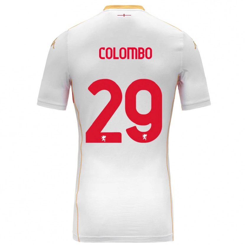 Danxen Hombre Camiseta Lorenzo Colombo #29 Blanco Rojo 2ª Equipación 2025/26 La Camisa México