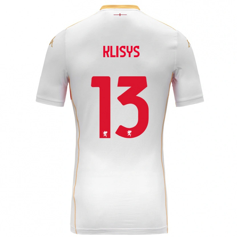 Danxen Hombre Camiseta Lukas Klišys #13 Blanco Rojo 2ª Equipación 2025/26 La Camisa México