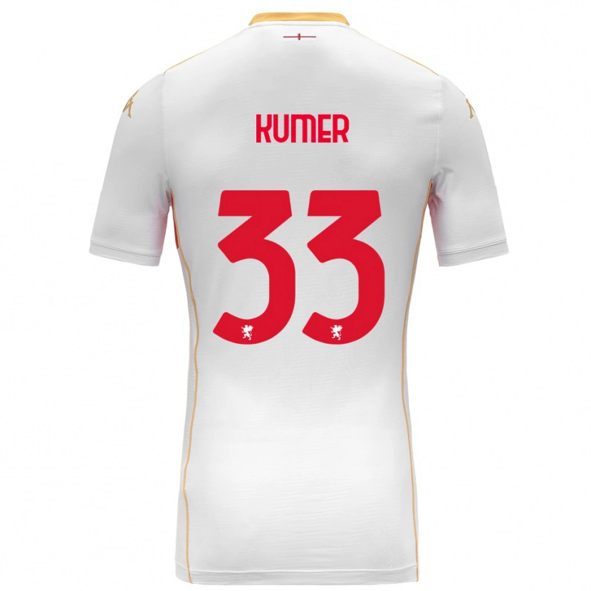Danxen Hombre Camiseta Alin Kumer Celik #33 Blanco Rojo 2ª Equipación 2025/26 La Camisa México
