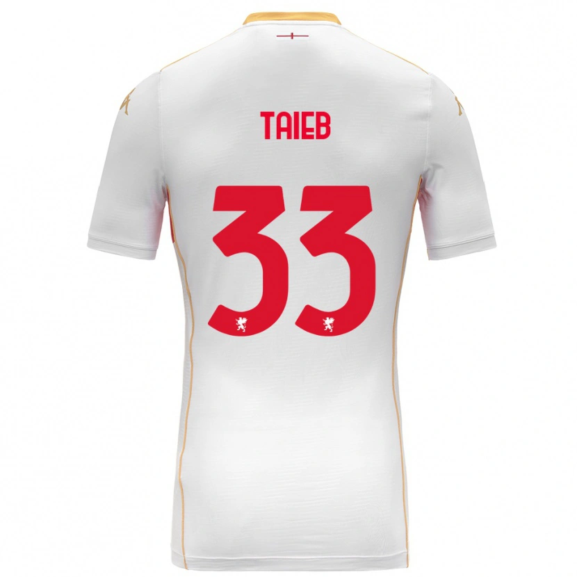 Danxen Hombre Camiseta Chad Taieb #33 Blanco Rojo 2ª Equipación 2025/26 La Camisa México