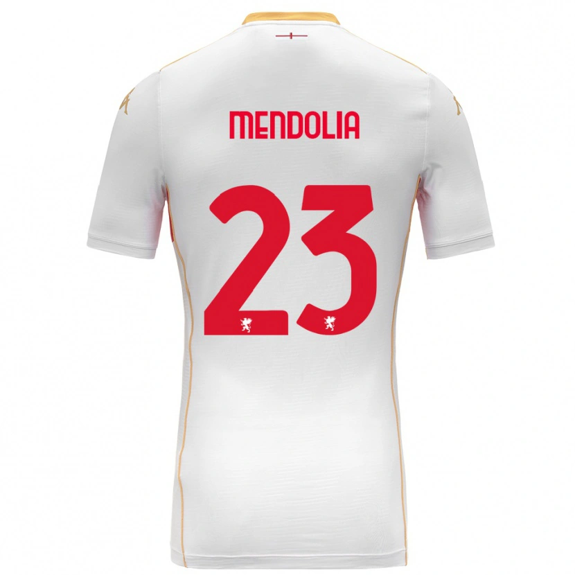 Danxen Hombre Camiseta Mattia Mendolia #23 Blanco Rojo 2ª Equipación 2025/26 La Camisa México