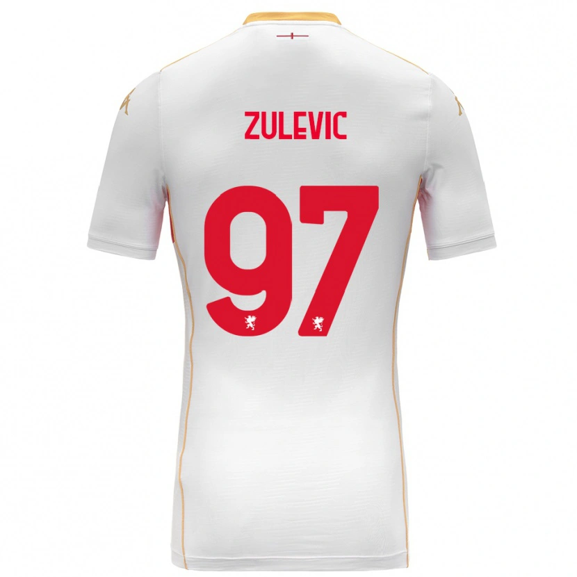 Danxen Hombre Camiseta Adam Zulevic #97 Blanco Rojo 2ª Equipación 2025/26 La Camisa México