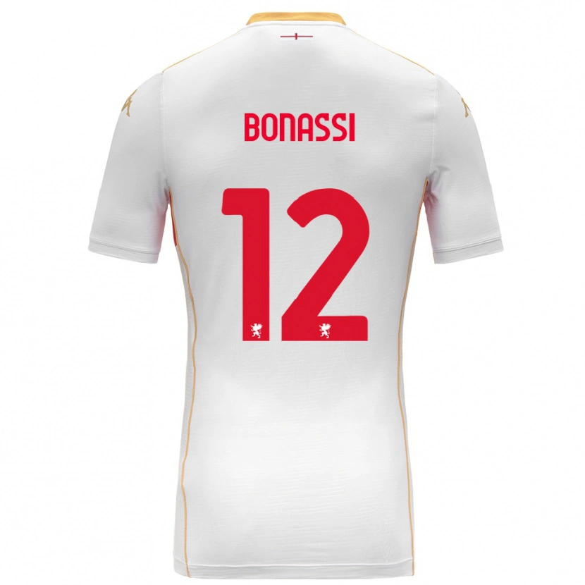 Danxen Hombre Camiseta Lorenzo Bonassi #12 Blanco Rojo 2ª Equipación 2025/26 La Camisa México