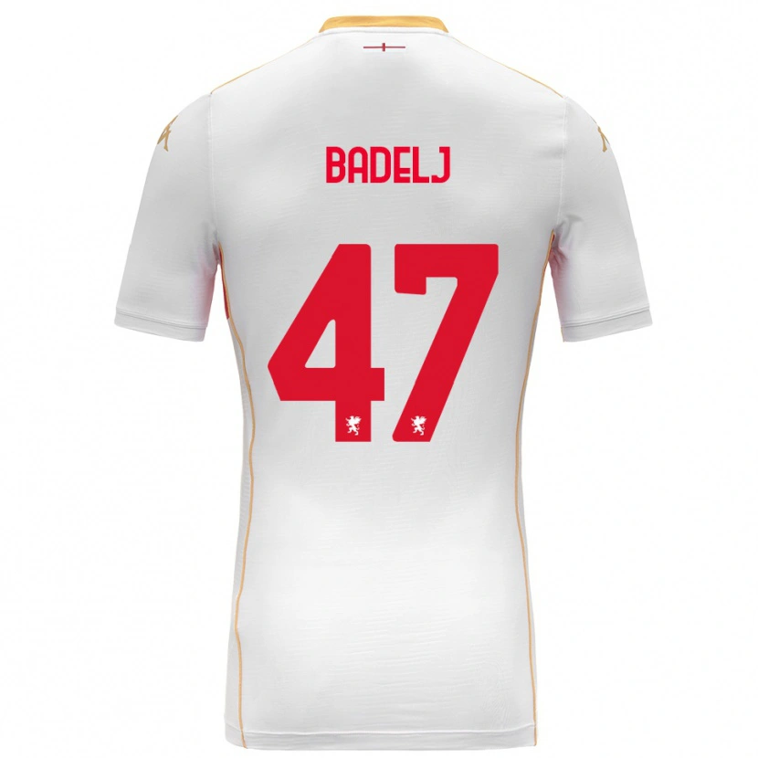 Danxen Hombre Camiseta Milan Badelj #47 Blanco Rojo 2ª Equipación 2025/26 La Camisa México
