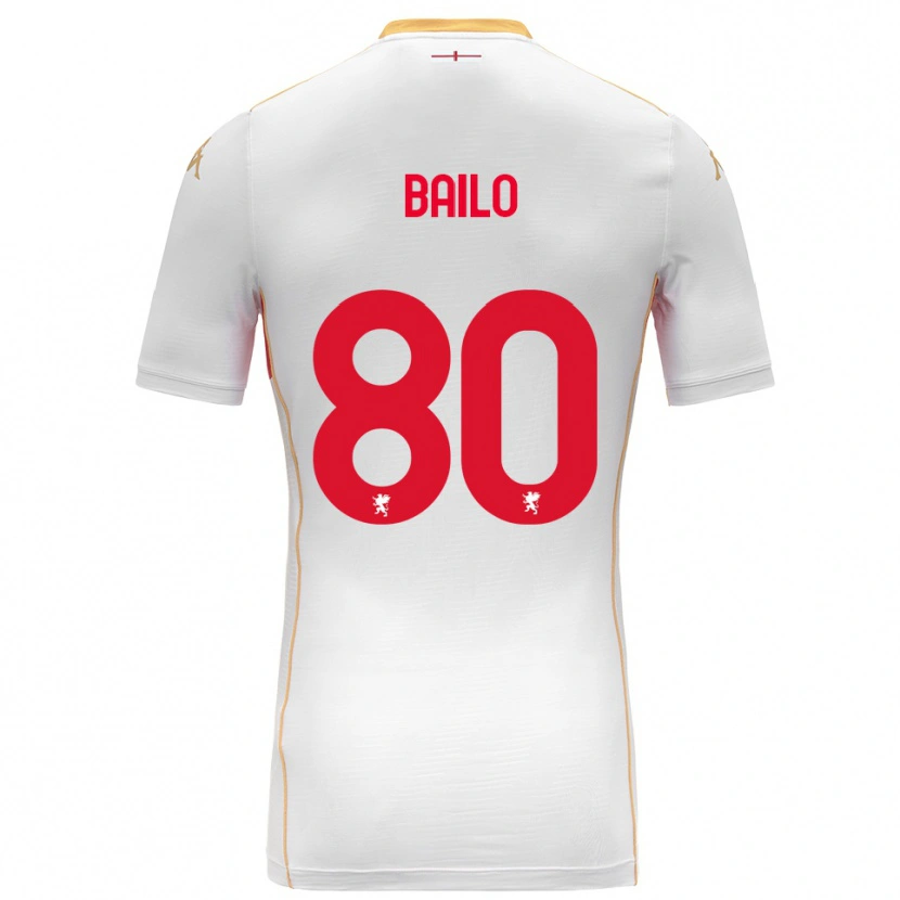 Danxen Hombre Camiseta Giorgio Bailo #80 Blanco Rojo 2ª Equipación 2025/26 La Camisa México