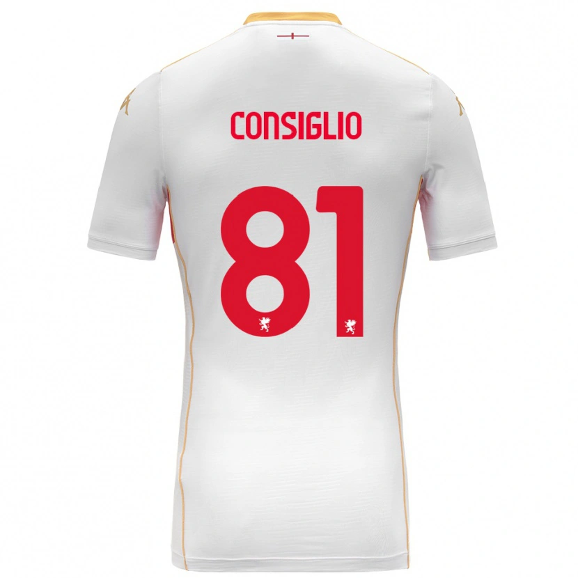 Danxen Hombre Camiseta Leonardo Consiglio #81 Blanco Rojo 2ª Equipación 2025/26 La Camisa México
