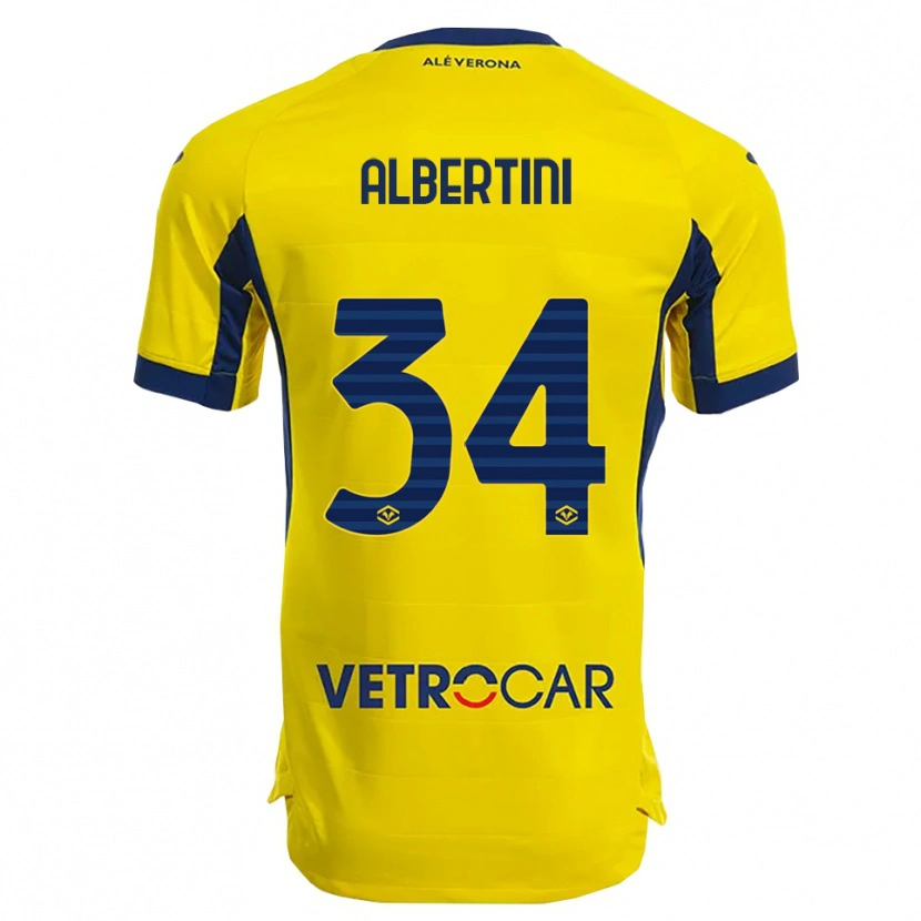 Danxen Hombre Camiseta Francesco Albertini #34 Amarillo Marino 2ª Equipación 2025/26 La Camisa México