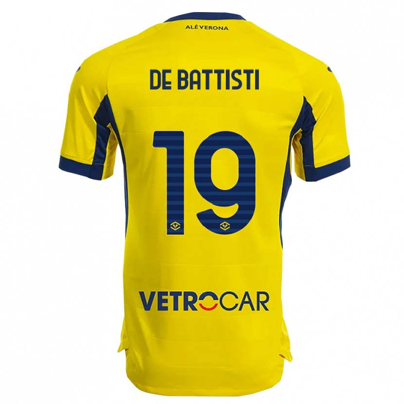 Danxen Hombre Camiseta Davide De Battisti #19 Amarillo Marino 2ª Equipación 2025/26 La Camisa México