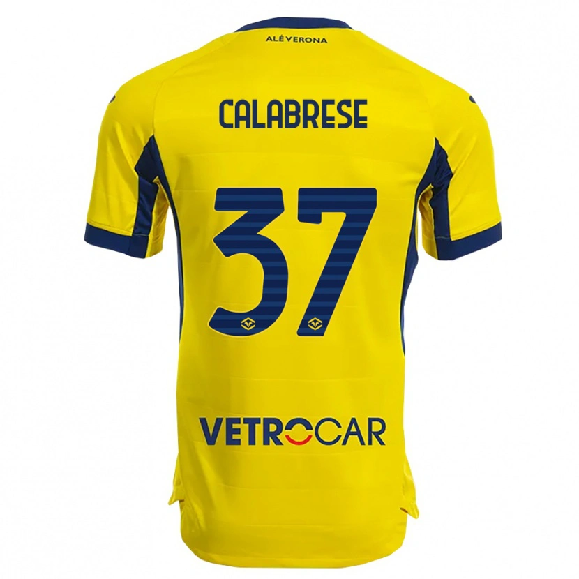 Danxen Hombre Camiseta Nicolò Calabrese #37 Amarillo Marino 2ª Equipación 2025/26 La Camisa México