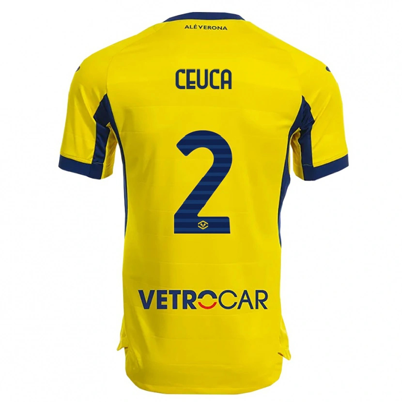 Danxen Hombre Camiseta Matei Ceuca #2 Amarillo Marino 2ª Equipación 2025/26 La Camisa México