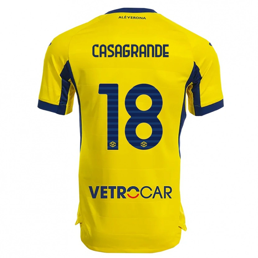 Danxen Hombre Camiseta Davide Casagrande #18 Amarillo Marino 2ª Equipación 2025/26 La Camisa México